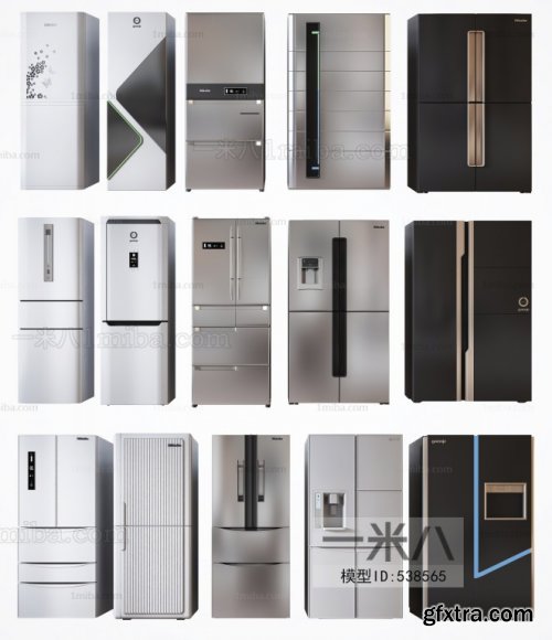 Smart fridge 3d models collection