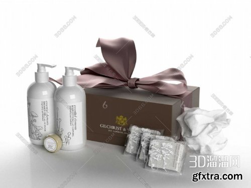 Modern toiletry products 3D model