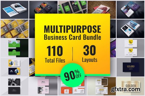 CreativeMarket - 30 Multipurpose Business Card Bundle 4308218
