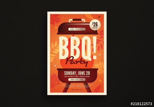 Autumn BBQ Party Flyer Layout - 218122573