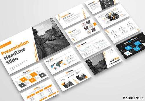 Presentation Layout with Orange Accents - 218817623