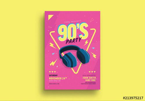 90s Music Party Flyer Layout - 213975217