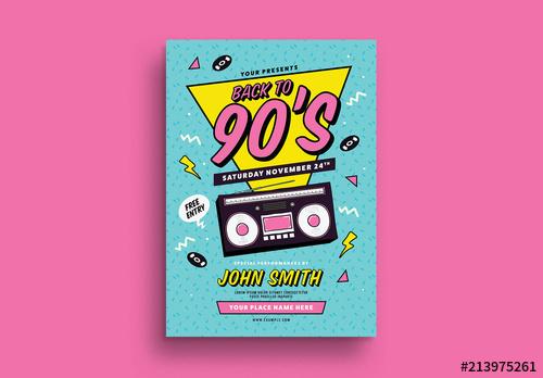 Back to the 90's Event Flyer Layout - 213975261