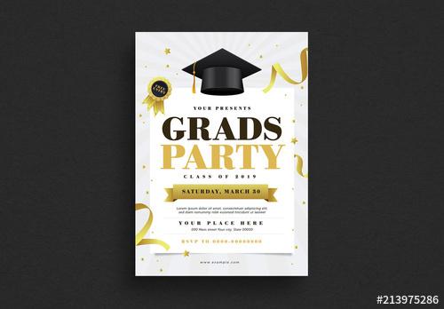 Graduation Party Flyer Layout - 213975286