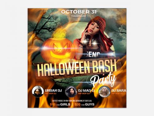 Halloween party Social Media Post Template