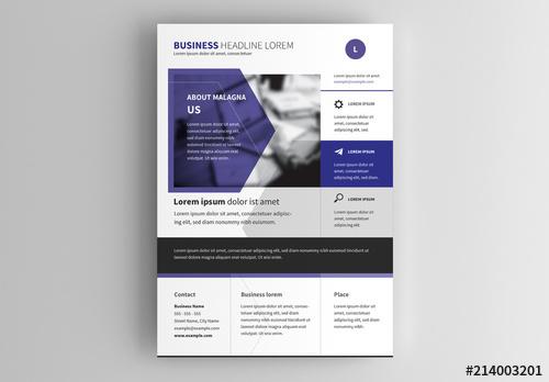 Business Flyer Layout wth Purple and Blue Accents - 214003201