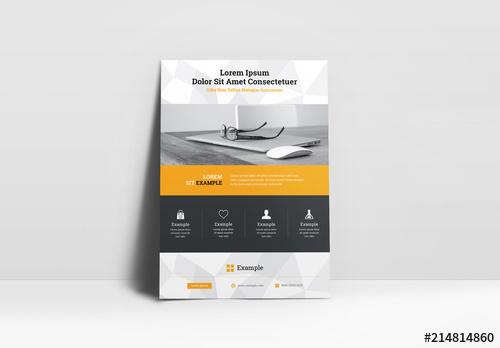 Business Flyer Layout with Orange Accents - 214814860