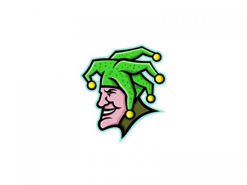 Harlequin Head Side Mascot
