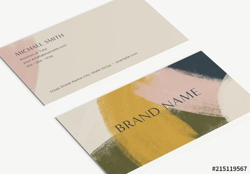 Hand-Brushed Business Card Layout - 215119567
