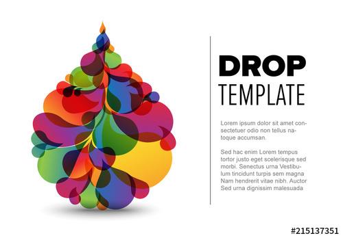 Flyer Layout with Colorful Droplet Elements - 215137351