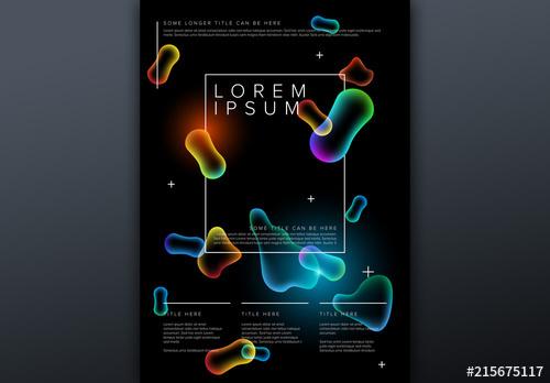 Poster Layout with Glowing Abstract Elements - 215675117