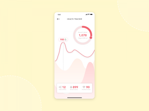 Health Tracker flat design concept for Mobile app
