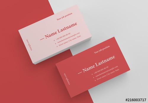 Solid Colored Business Card Layout - 216003717