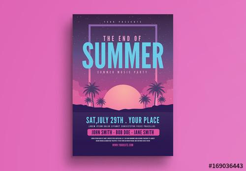 End of Summer Party Flyer Layout - 169036443