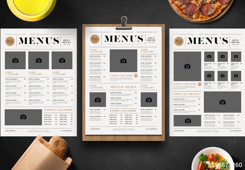 3 Menus with Newspaper Style Layout - 196573260