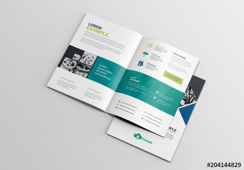 BiFold Business Brochure Layout with Diamond Photo Elements - 204144829