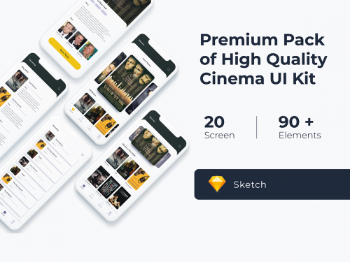 High Quality Cinema UI KIT for Sketch