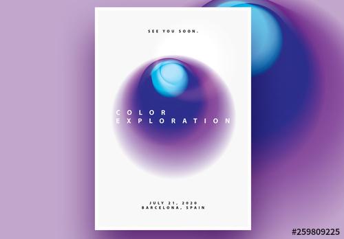 Abstract Poster Layout with Gradient Blurred Circle - 259809225