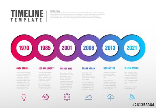Infographic with Linked Gradient Circles Element - 261353364