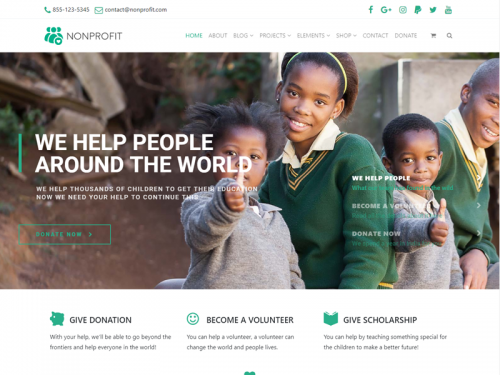 Home Page - Nonprofit WordPress Theme