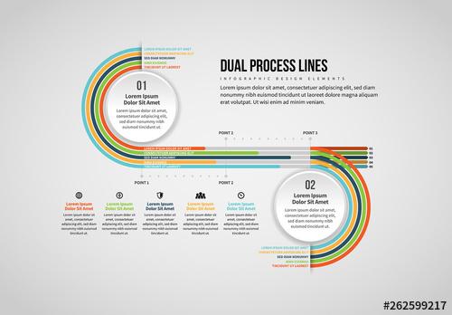 Dual Process Lines Infographic - 262599217