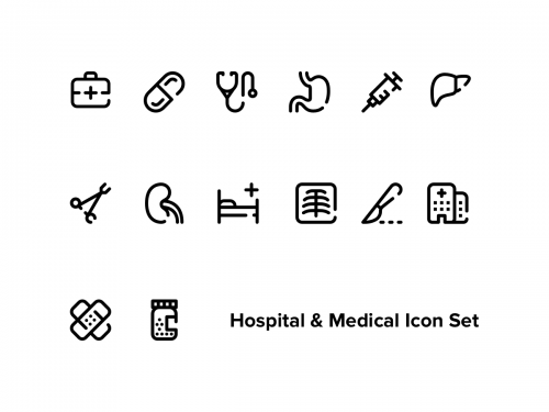 Hospital , Healthcare & Medical Icon Set