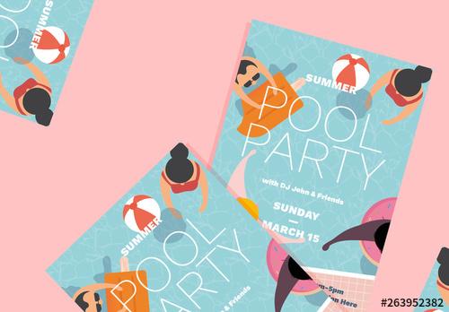 Summer Pool Party Flyer - 263952382