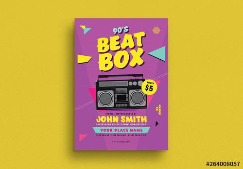 90's Beat Box Music Flyer Layout - 264008057