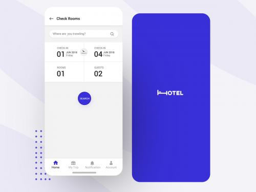 hotel search and splash screen