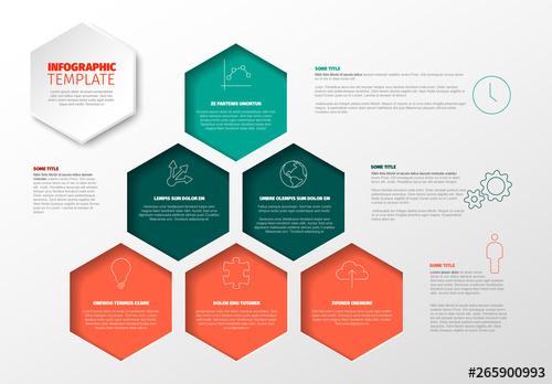 Infographic with Hexagonal Elements - 265900993