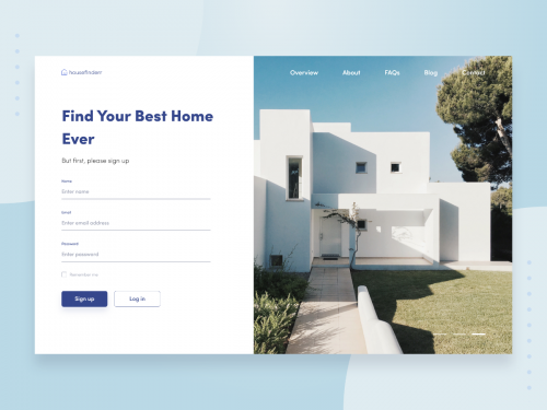 House Search Website Sign Up Concept
