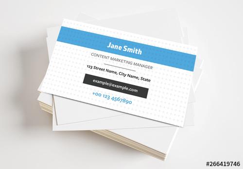 Business Card with Cross Stitch Background Layout - 266419746