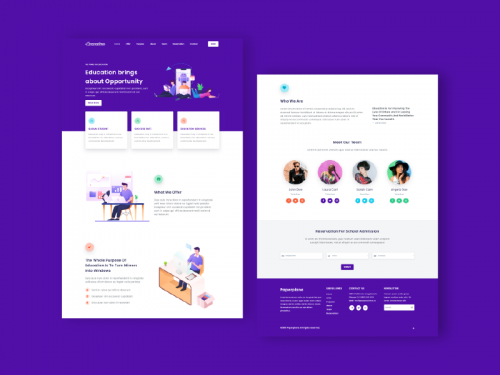 [HTML Project] Paperplane - Education Landing Page Design with Argon