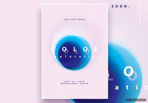 Poster Layout with Blurred Gradient Circles - 262564900