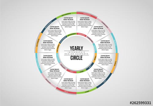 Yearly Circle Infographic - 262599331