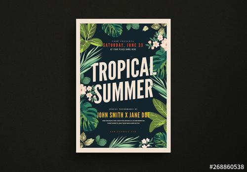 Tropical Summer Party Flyer Layout - 268860538