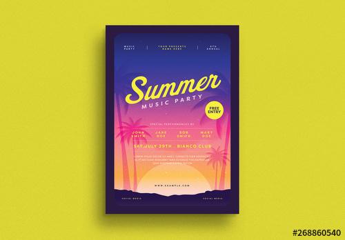 Summer Party Flyer Layout - 268860540