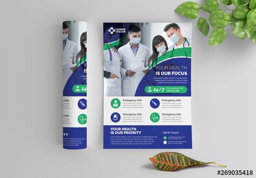 Medical Service Flyer Layout with Graphic Elements - 269035418
