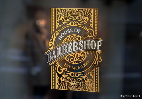 Vintage Barbershop Logo Layout - 269061881