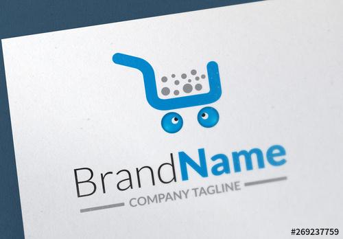 Logo Layout with Shopping Cart Icon - 269237759