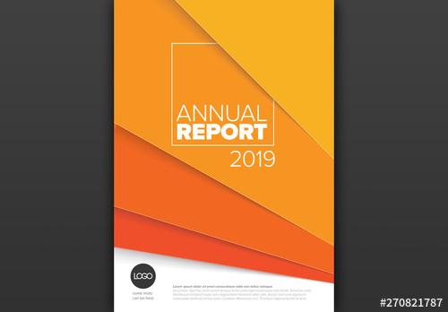 Colorful Layered Paper Annual Report Cover Layout - 270821787