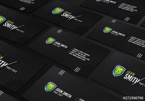Black and Green Textured Business Card - 271506796