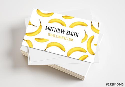 Business Card Layout with Photo of Bananas - 272840645
