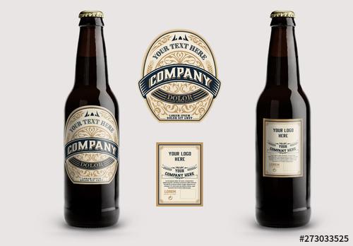Vintage-Style Beer Label Layout - 273033525
