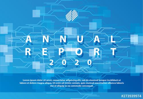 Annual Report Cover Layout with Technological Elements - 273939974