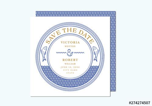 Nautical Themed Save the Date Invitation Layout - 274274507
