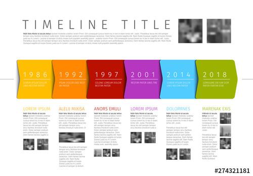 Timeline Infographic with Colorful Elements - 274321181