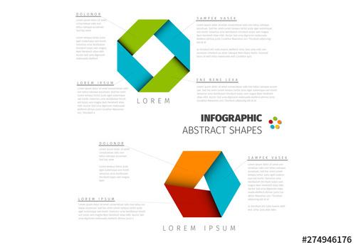 Abstract Folded Shapes Informative Layout - 274946176