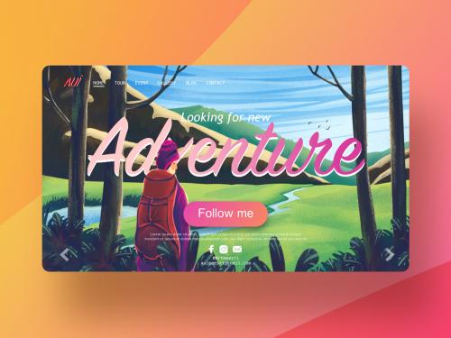 illustration of adventure for landing page