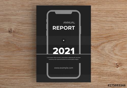 Report Cover with Smartphone Shape Layout - 275683344